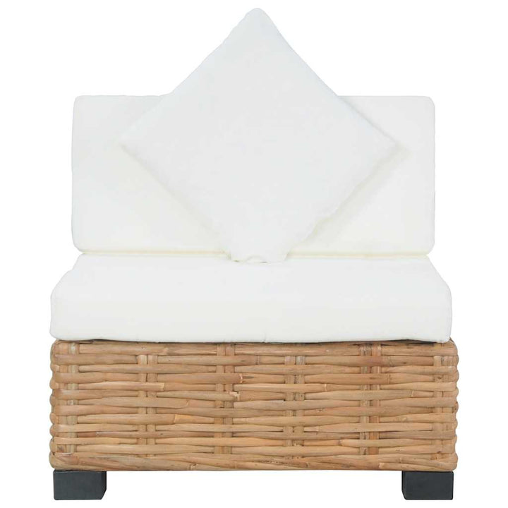 sofa uden armlæn med hynder naturlig rattan