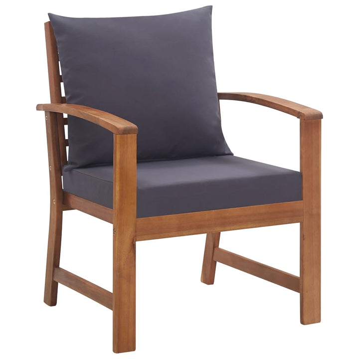 haveloungesæt 4 dele med hynder massivt akacietræ