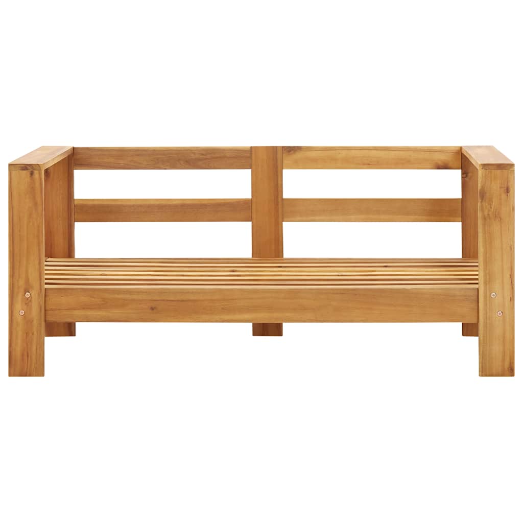 havesofa med hynde 140 cm massivt akacietræ cremefarvet