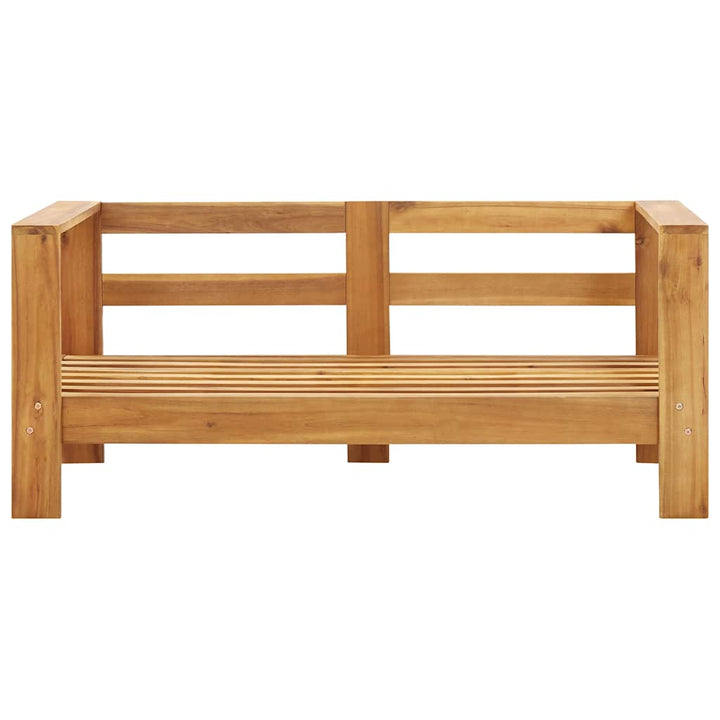 havesofa med hynde 140 cm massivt akacietræ cremefarvet