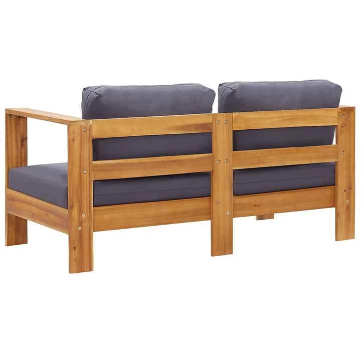 havesofa med hynder 140 cm massivt akacietræ grå