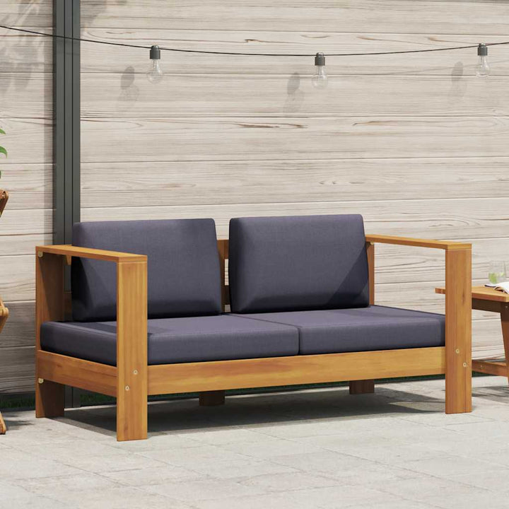 havesofa med hynder 140 cm massivt akacietræ grå