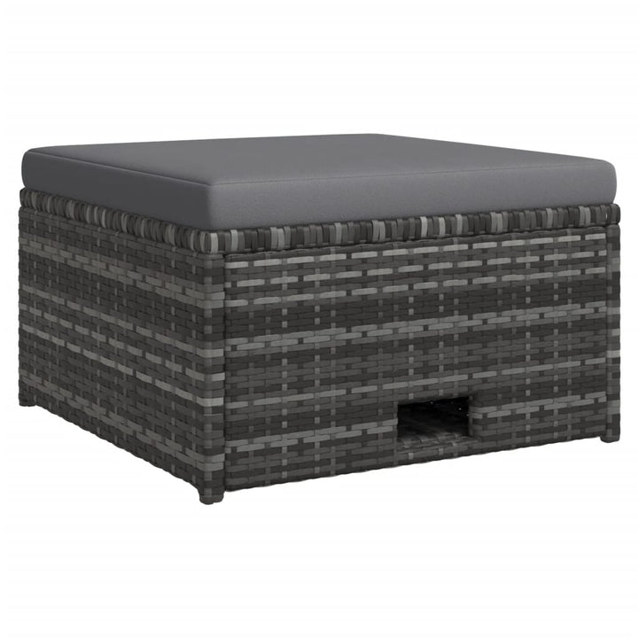 haveloungesæt 4 dele med hynder polyrattan grå