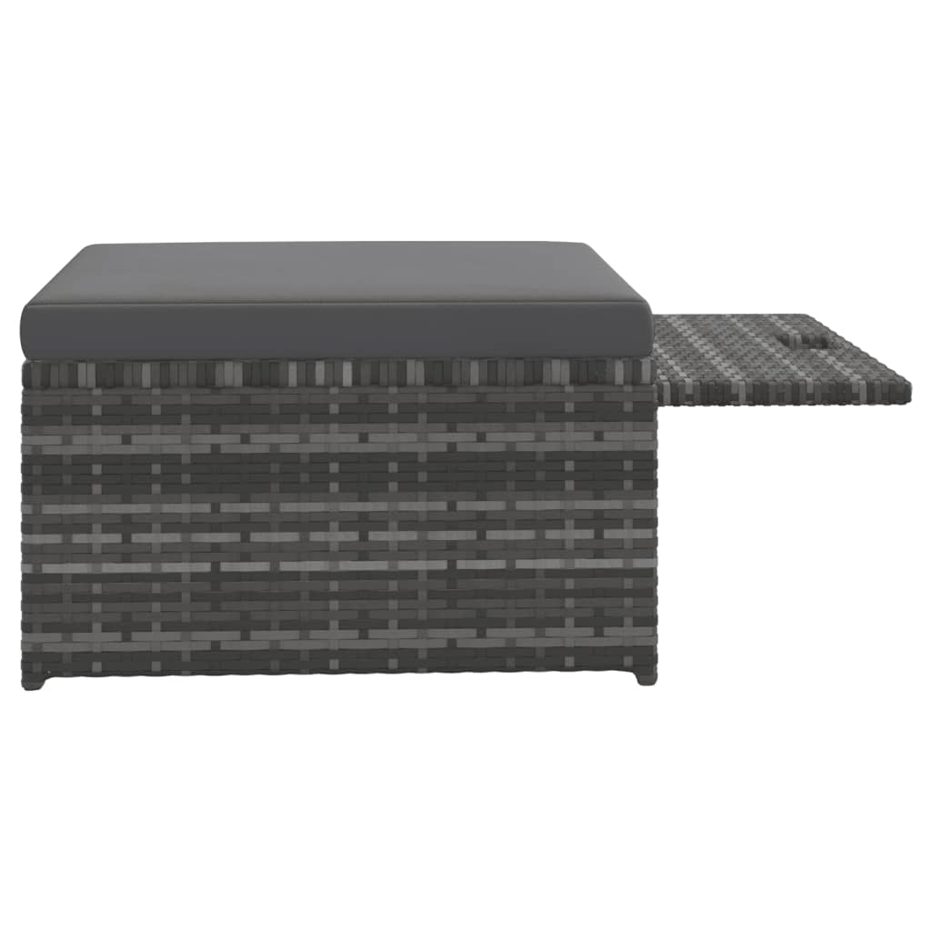 haveloungesæt 4 dele med hynder polyrattan grå