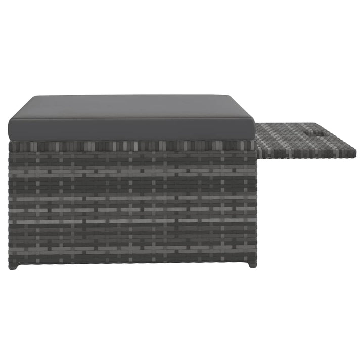 haveloungesæt 4 dele med hynder polyrattan grå