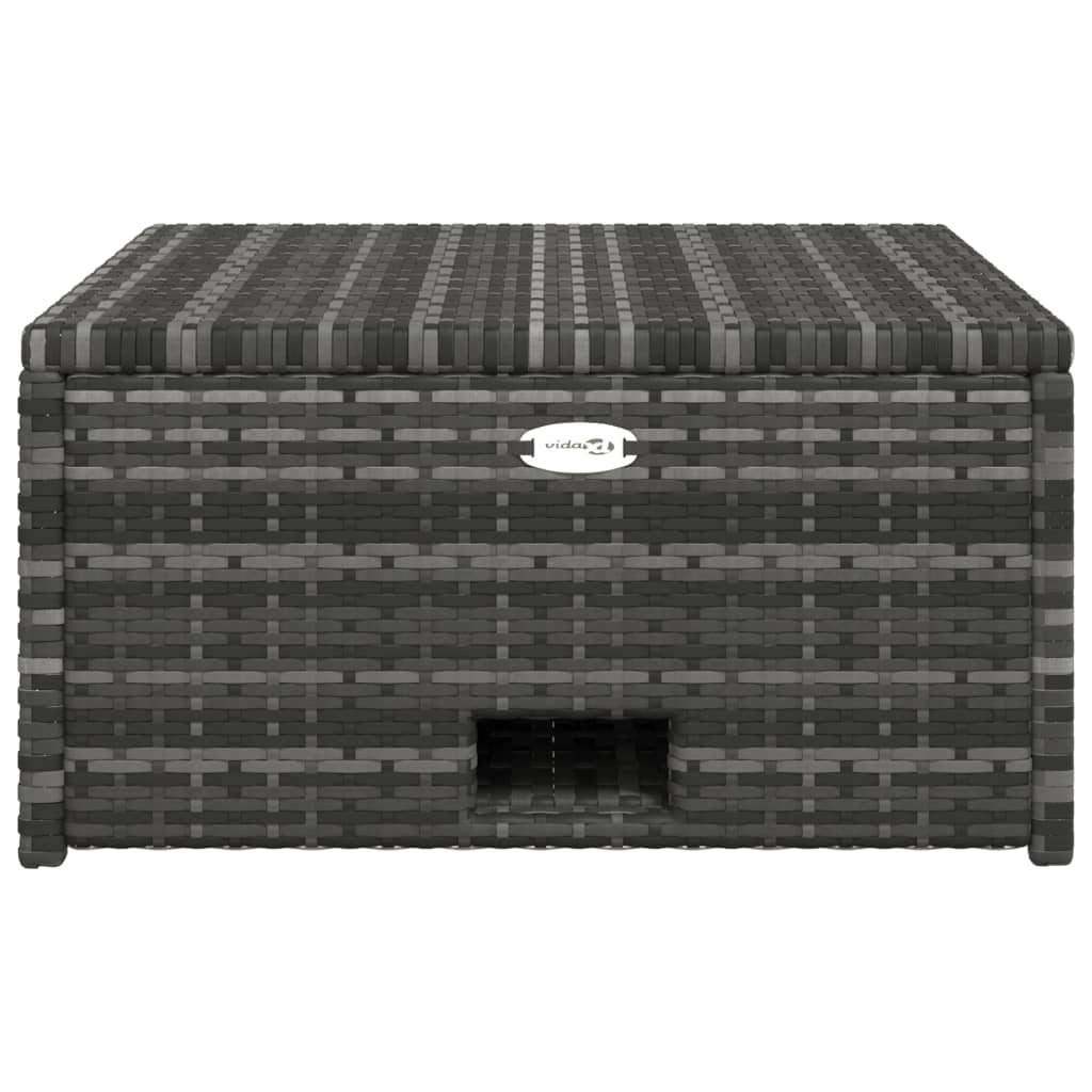 haveloungesæt 4 dele med hynder polyrattan grå