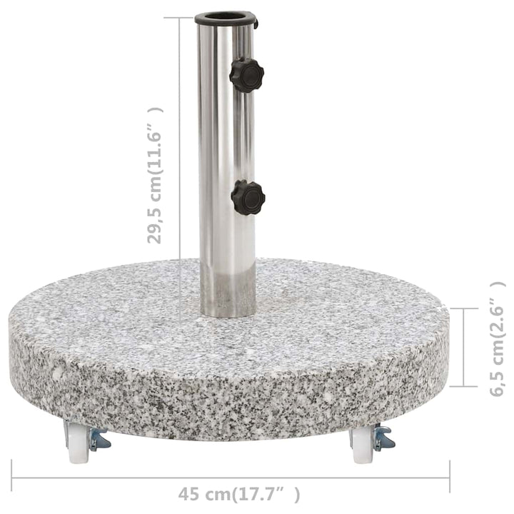 parasolfod 30 kg rund granit grå