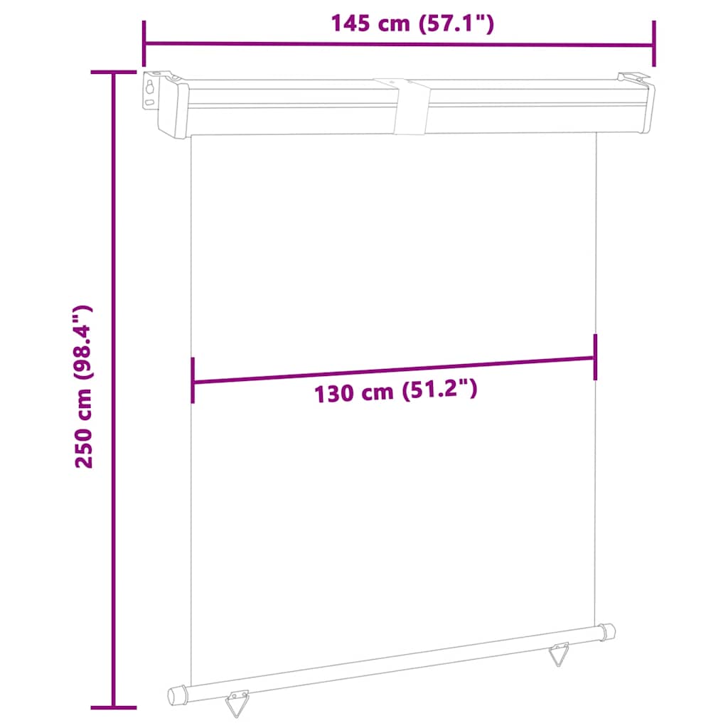 sidemarkise til altan 145x250 cm brun