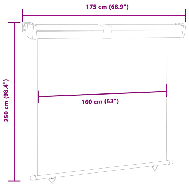 sidemarkise til altan 175x250 cm brun