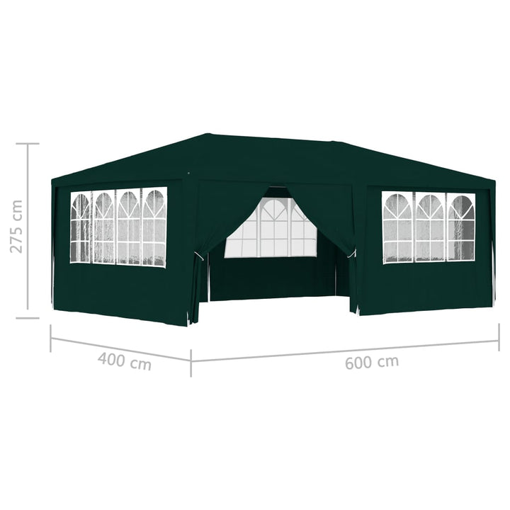 festtelt med sidevægge 4x6 m 90 g/m² grøn