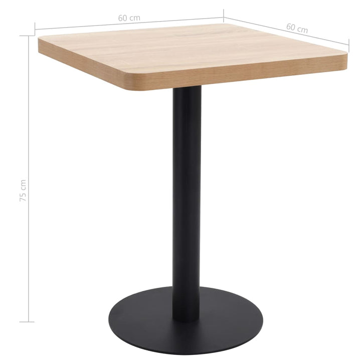 bistrobord 60x60 cm MDF lysebrun