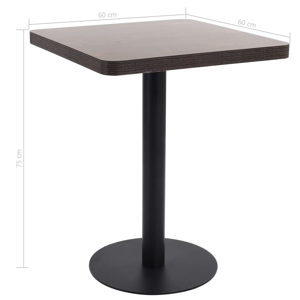 bistrobord 60x60 cm MDF mørkebrun