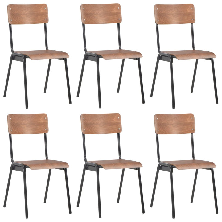 spisebordsstole 6 stk. krydsfinér brun