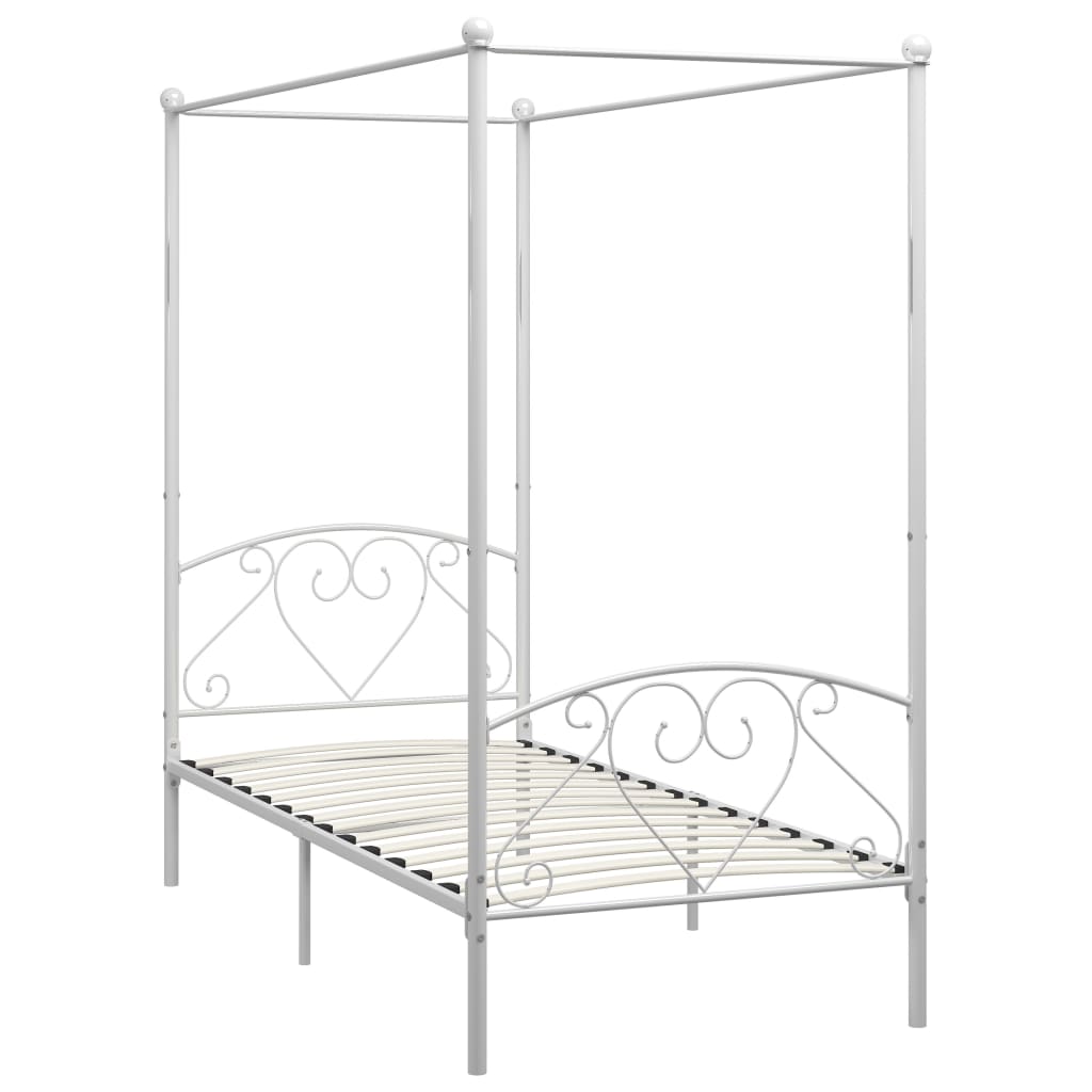 sengestel til himmelseng 90 x 200 cm metal hvid