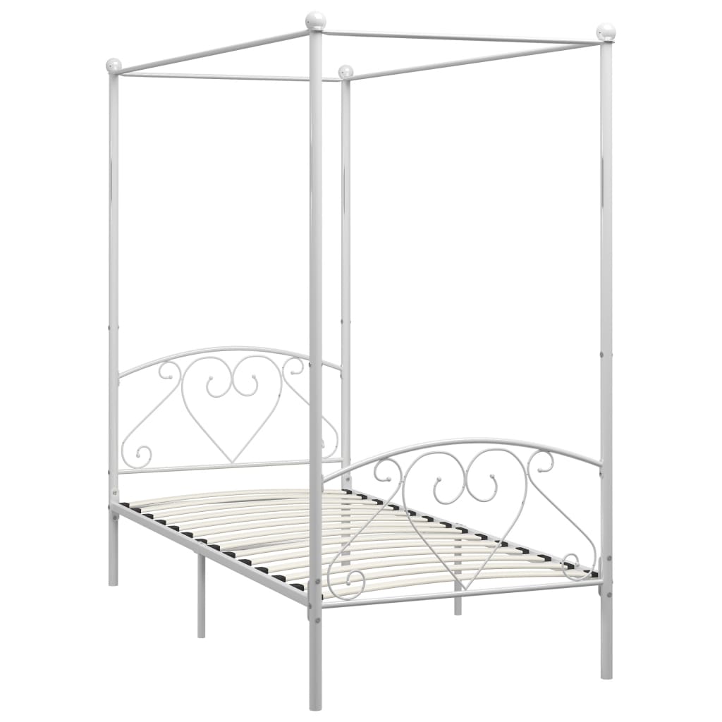 sengestel til himmelseng 100 x 200 cm metal hvid