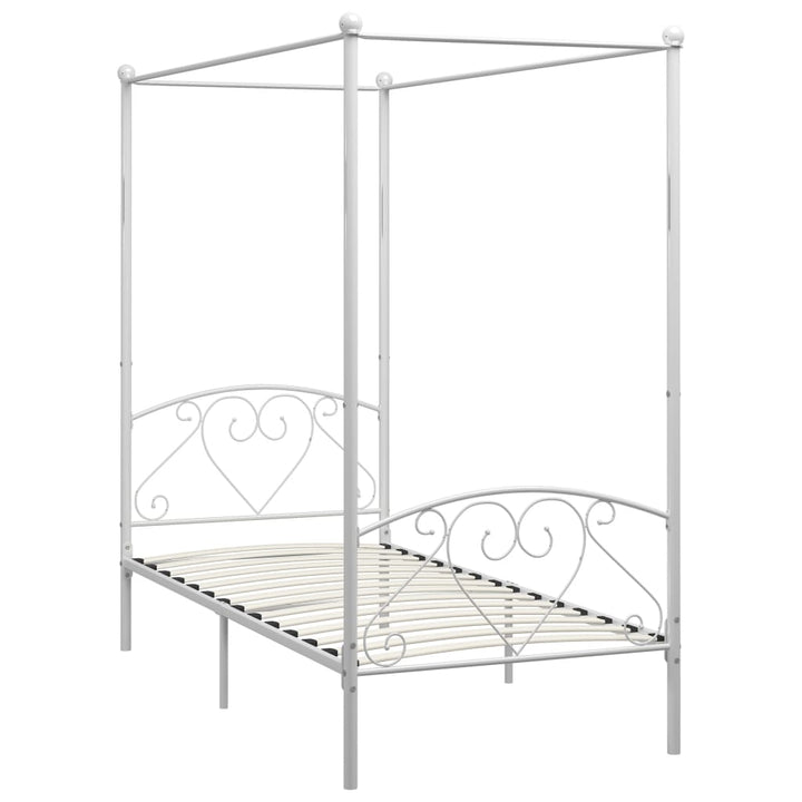 sengestel til himmelseng 100 x 200 cm metal hvid