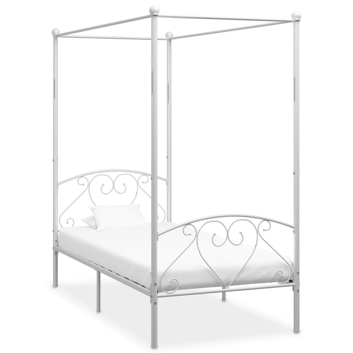 sengestel til himmelseng 120 x 200 cm metal hvid