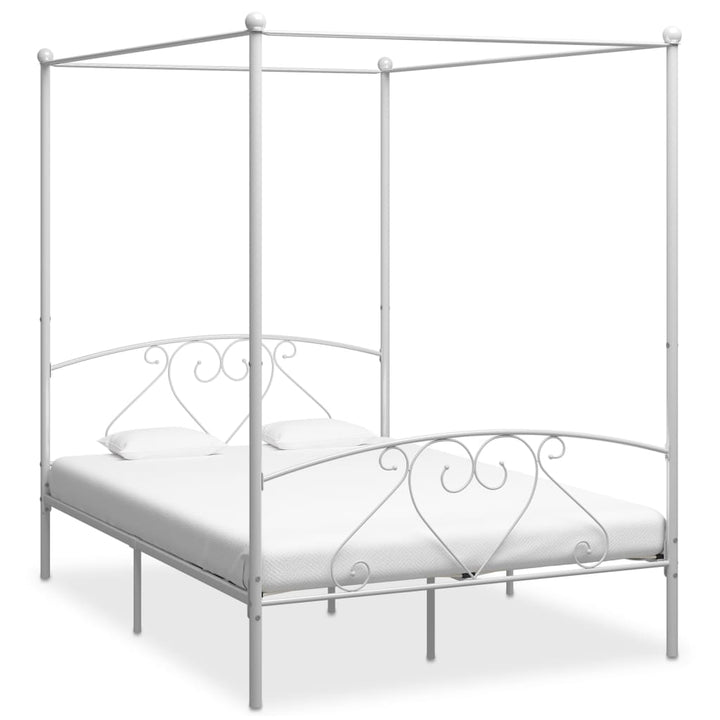 sengestel til himmelseng 140 x 200 cm metal hvid