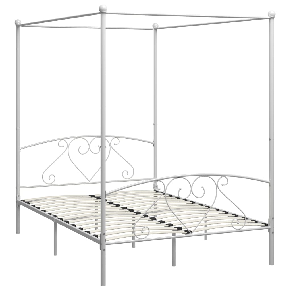 sengestel til himmelseng 140 x 200 cm metal hvid