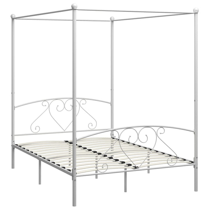sengestel til himmelseng 140 x 200 cm metal hvid