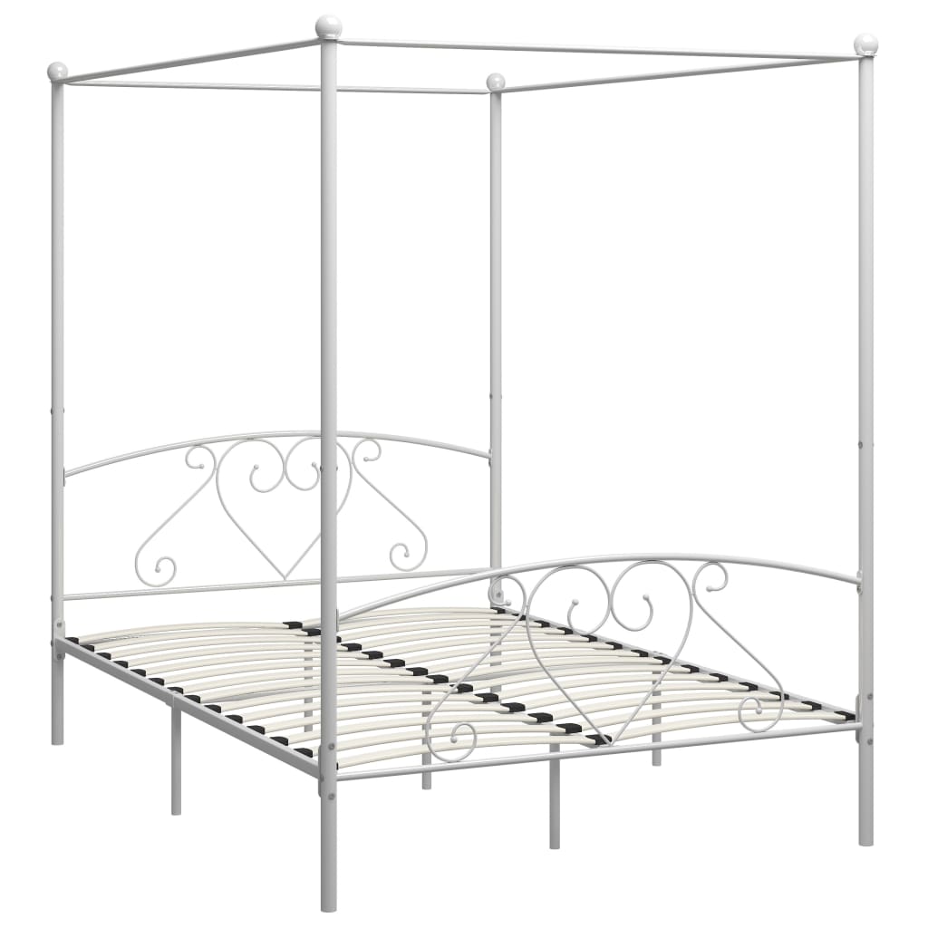 sengestel til himmelseng 160 x 200 cm metal hvid