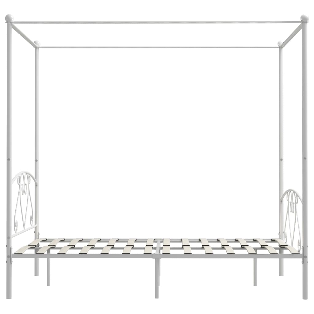 sengestel til himmelseng 160 x 200 cm metal hvid