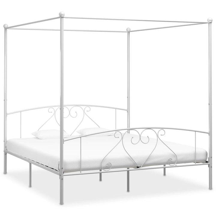 sengestel til himmelseng 180 x 200 cm metal hvid