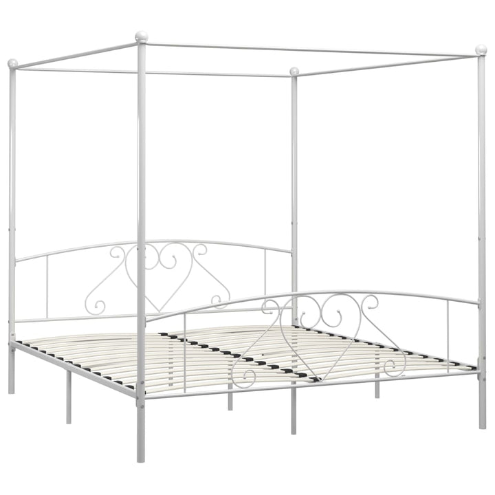 sengestel til himmelseng 180 x 200 cm metal hvid