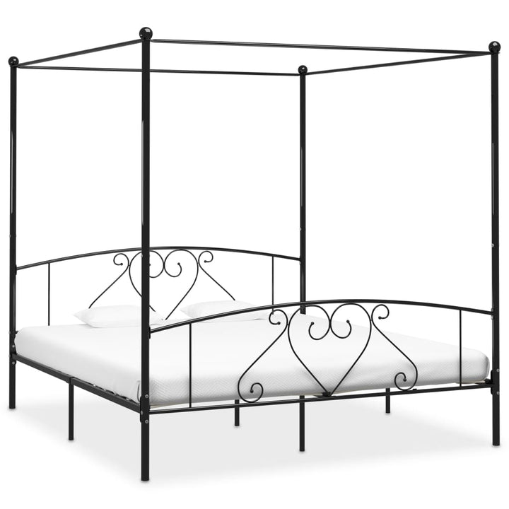 sengestel til himmelseng 200 x 200 cm metal sort
