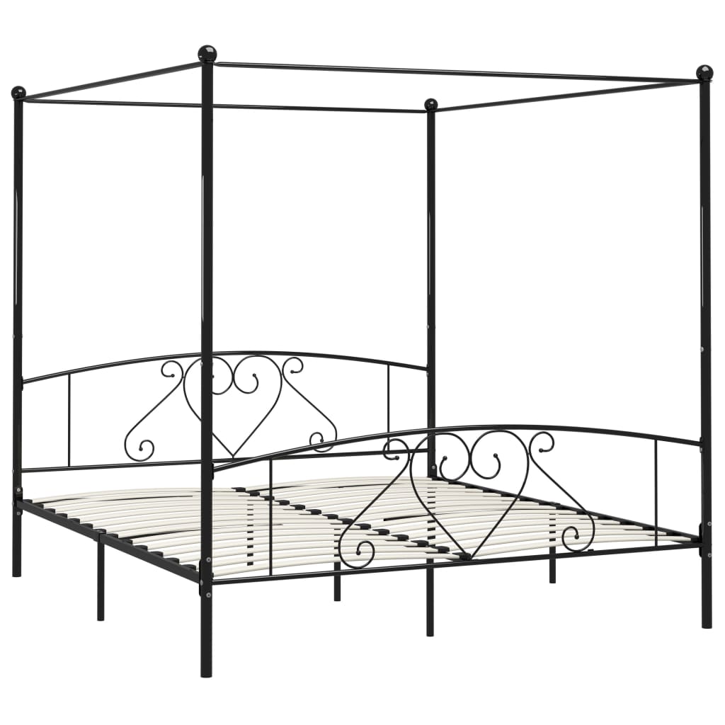 sengestel til himmelseng 200 x 200 cm metal sort