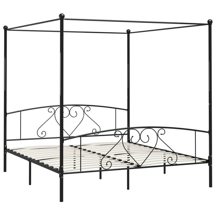 sengestel til himmelseng 200 x 200 cm metal sort