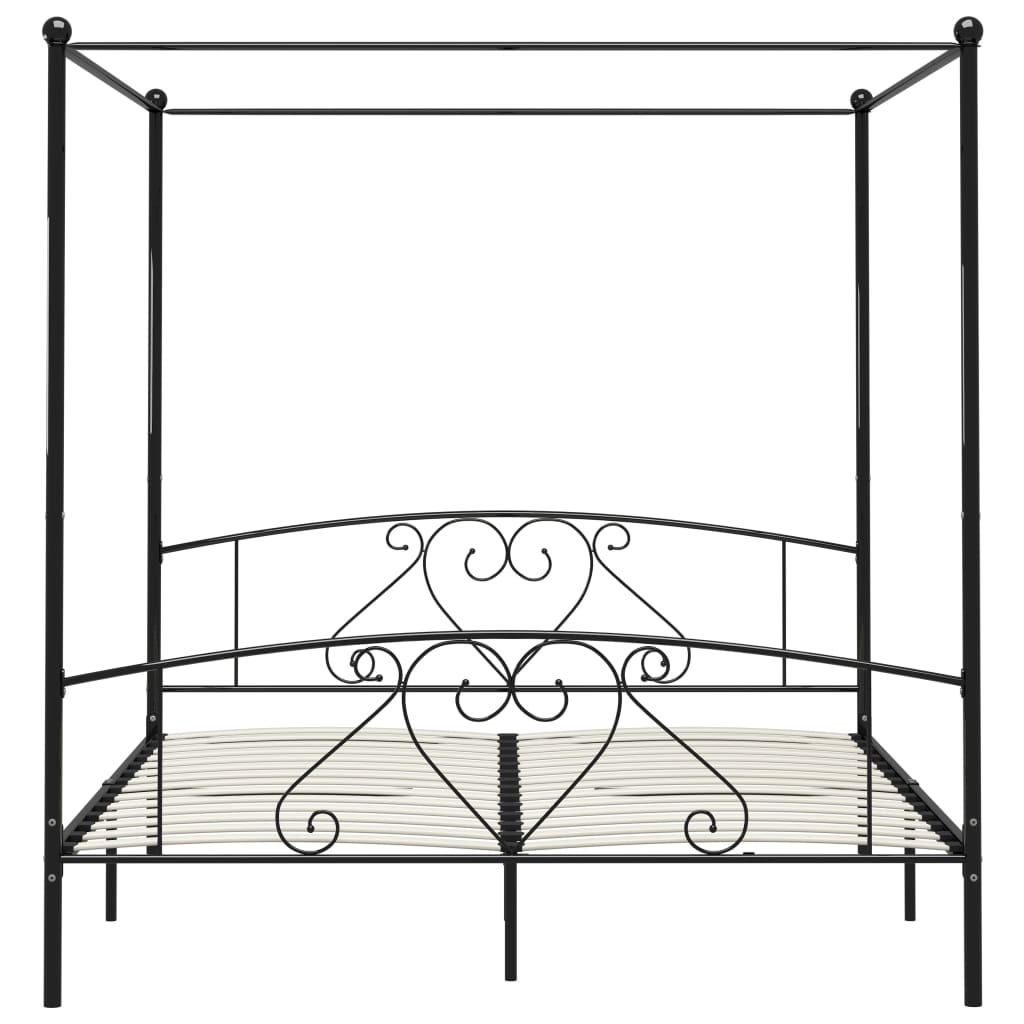 sengestel til himmelseng 200 x 200 cm metal sort