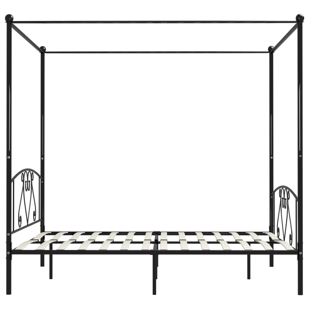 sengestel til himmelseng 200 x 200 cm metal sort