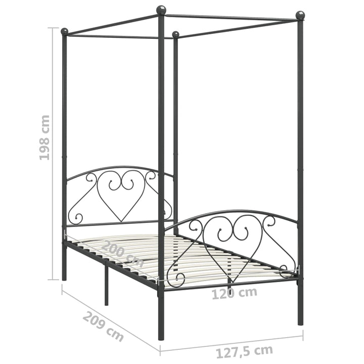 sengestel til himmelseng 120 x 200 cm metal grå
