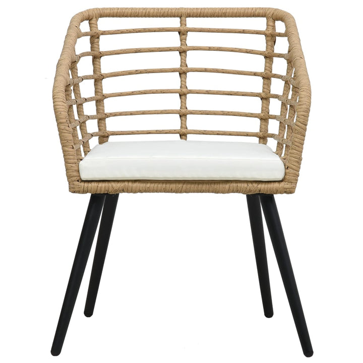 havestole med hynder 2 stk. polyrattan egetræsfarve