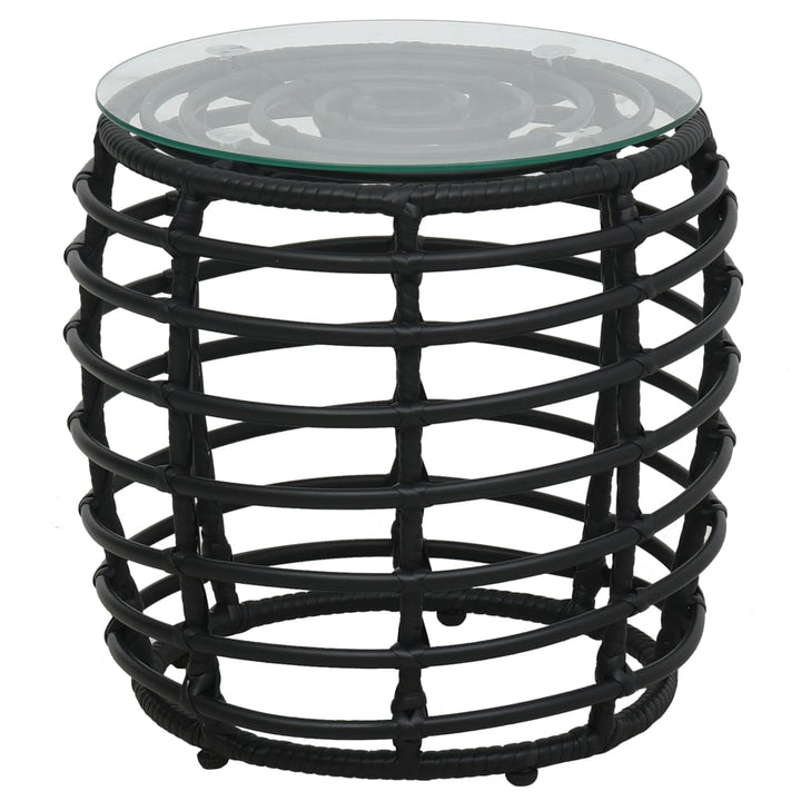 bistrosæt 3 dele polyrattan sort