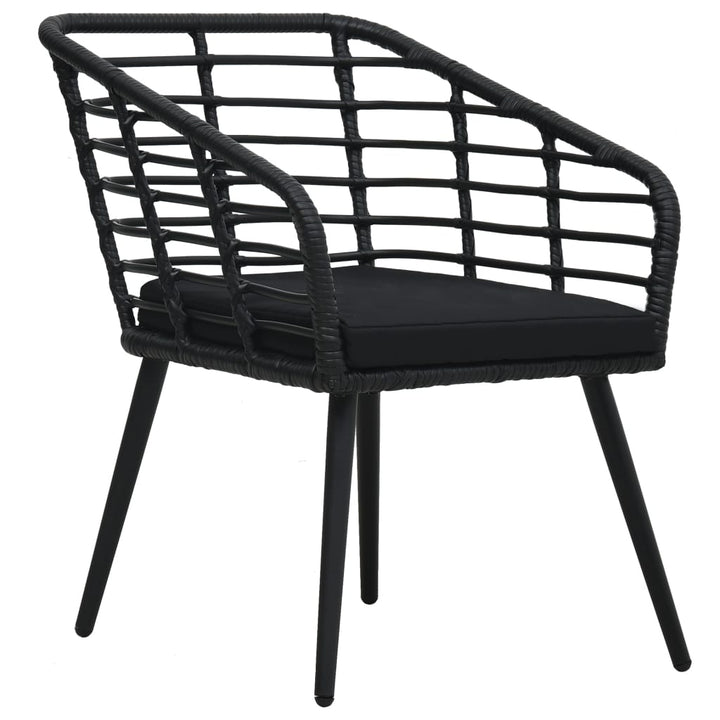 bistrosæt 3 dele polyrattan sort