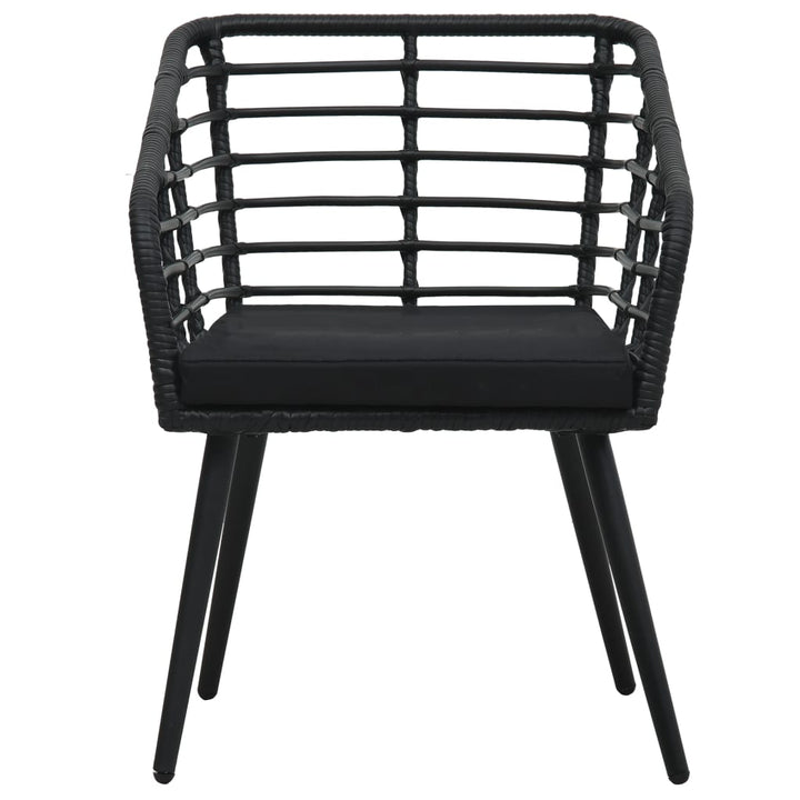 bistrosæt 3 dele polyrattan sort