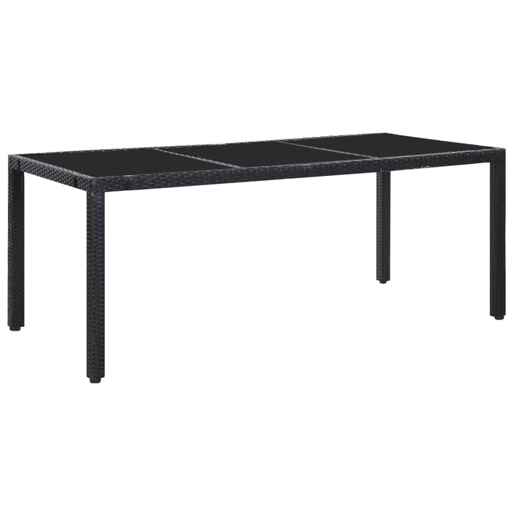 udendørs spisebordssæt 9 dele polyrattan sort
