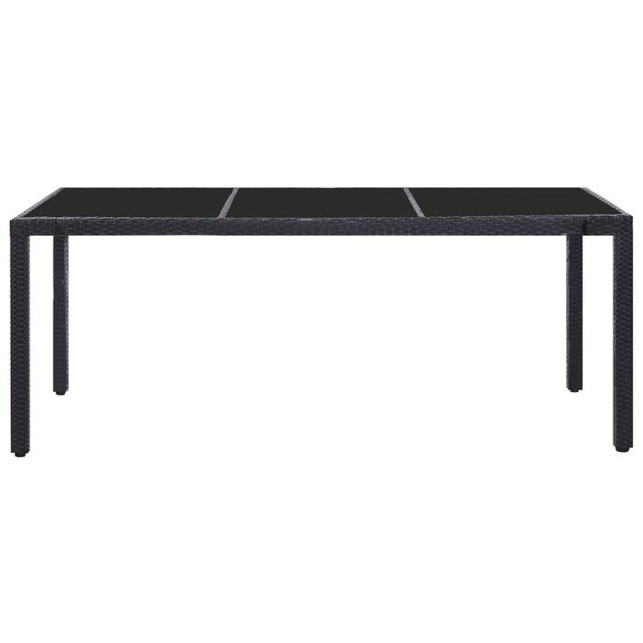 udendørs spisebordssæt 9 dele polyrattan sort