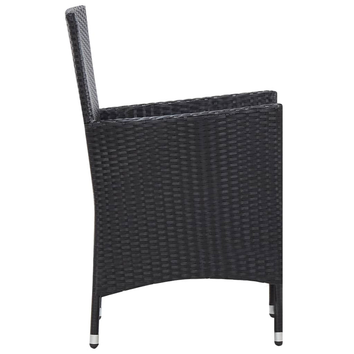 udendørs spisebordssæt 9 dele polyrattan sort