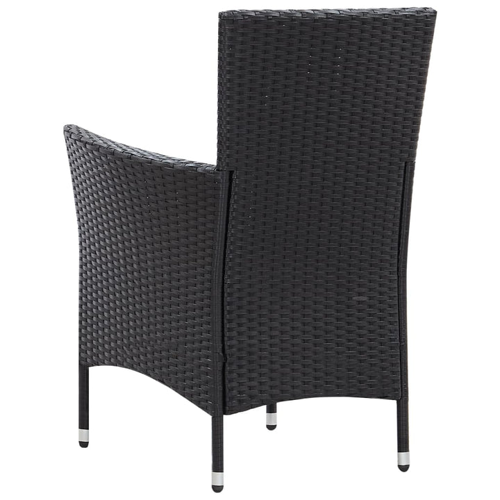 udendørs spisebordssæt 9 dele polyrattan sort