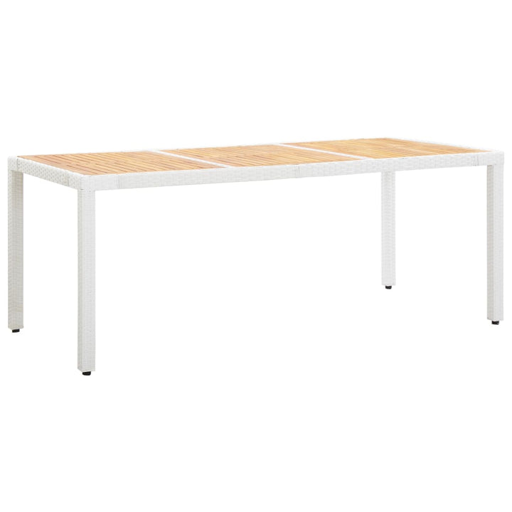 udendørs spisebordssæt 9 dele polyrattan hvid