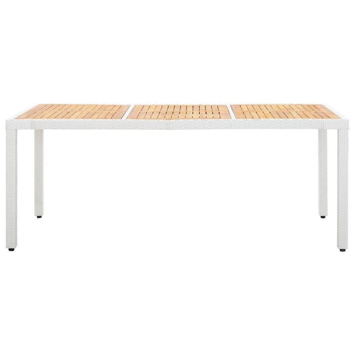 udendørs spisebordssæt 9 dele polyrattan hvid