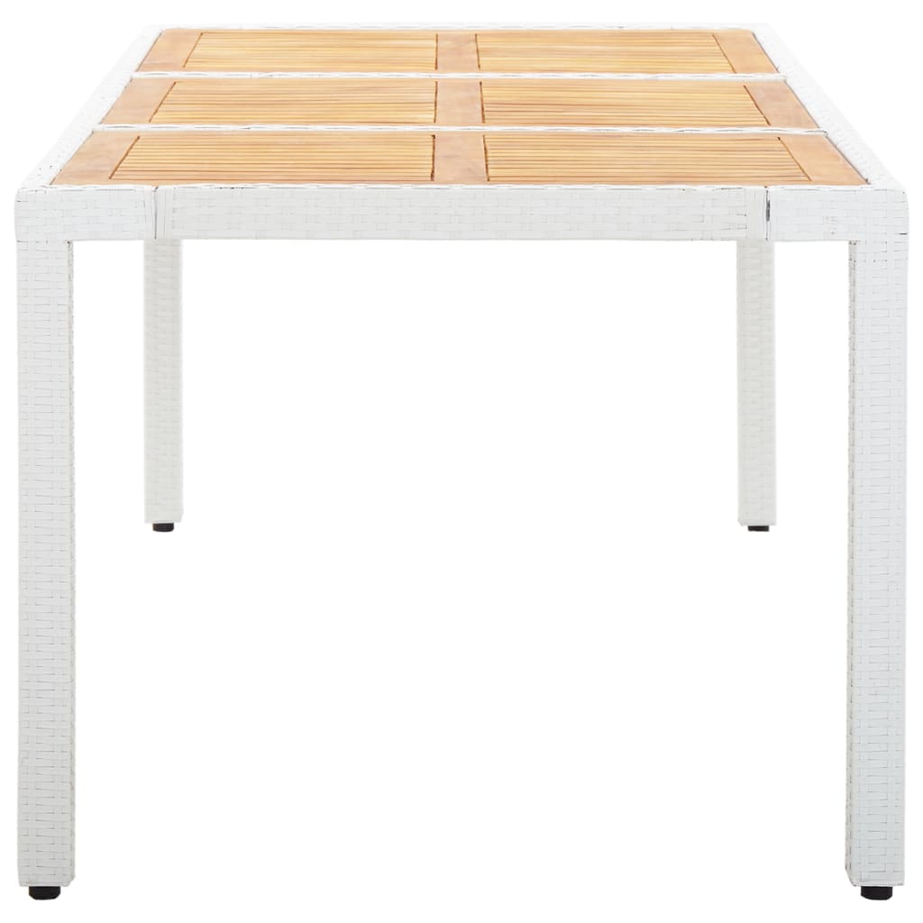 udendørs spisebordssæt 9 dele polyrattan hvid