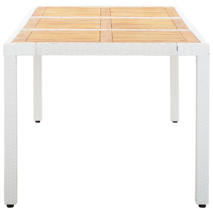 udendørs spisebordssæt 9 dele polyrattan hvid