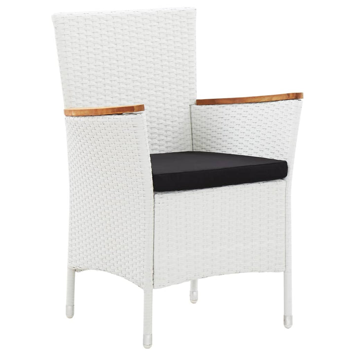 udendørs spisebordssæt 9 dele polyrattan hvid