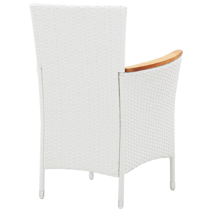 udendørs spisebordssæt 9 dele polyrattan hvid