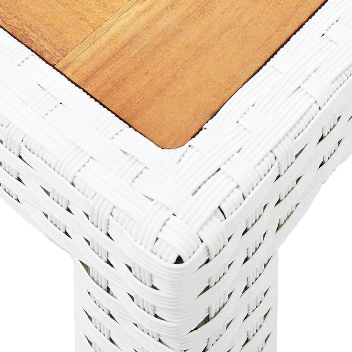 udendørs spisebordssæt 9 dele polyrattan hvid