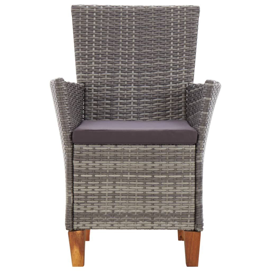 havestole 2 stk. med hynder polyrattan grå